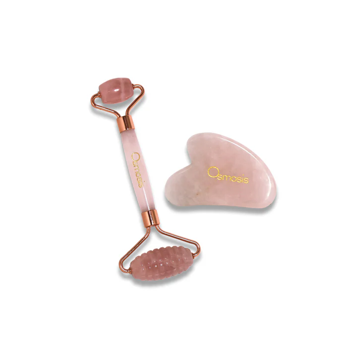 Rose Quartz Facial Roller & Gua Sha Set - Image 2